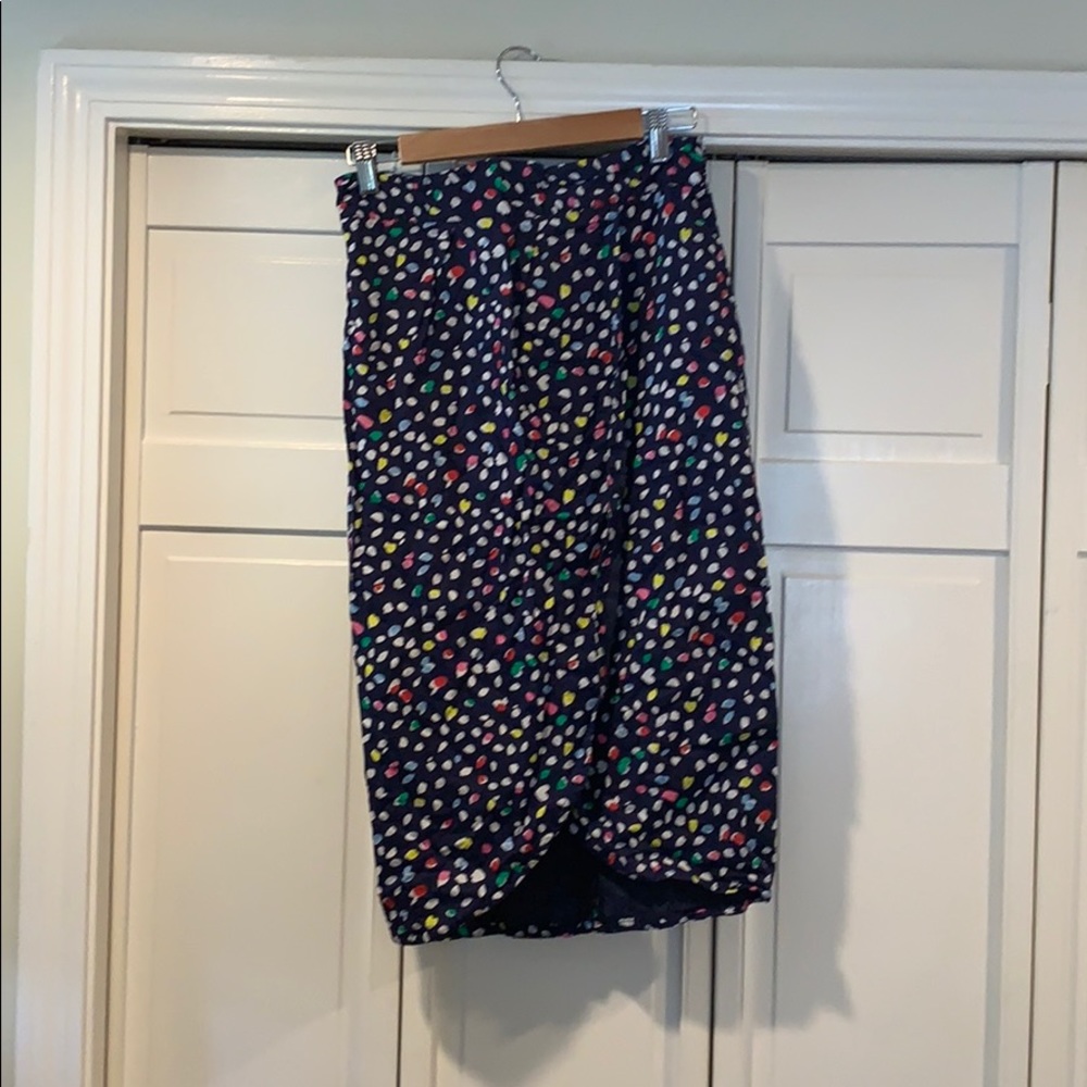 Dotted faux wrap j. Crew skirt